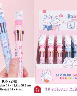 Bolígrafo 10 colores rabbit