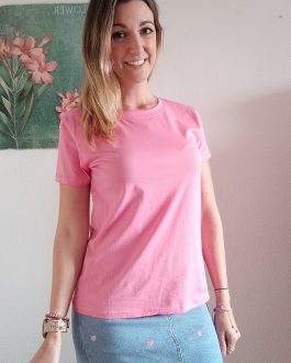 Camiseta básica rosa
