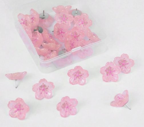 Chinchetas flor cerezo purpurina