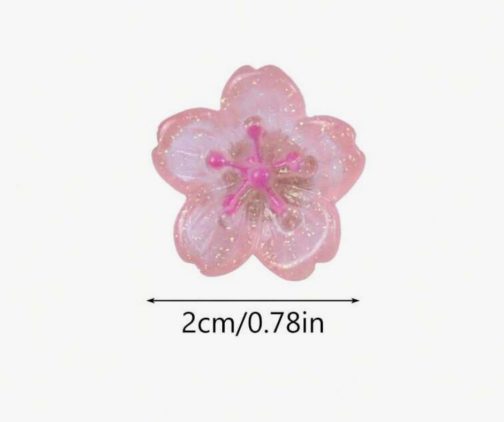 Chinchetas flor cerezo purpurina - Imagen 2