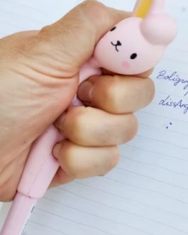 Bolígrafo squishy conejo rosa