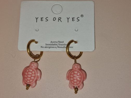 Pendientes tortuga rosa - Image 2