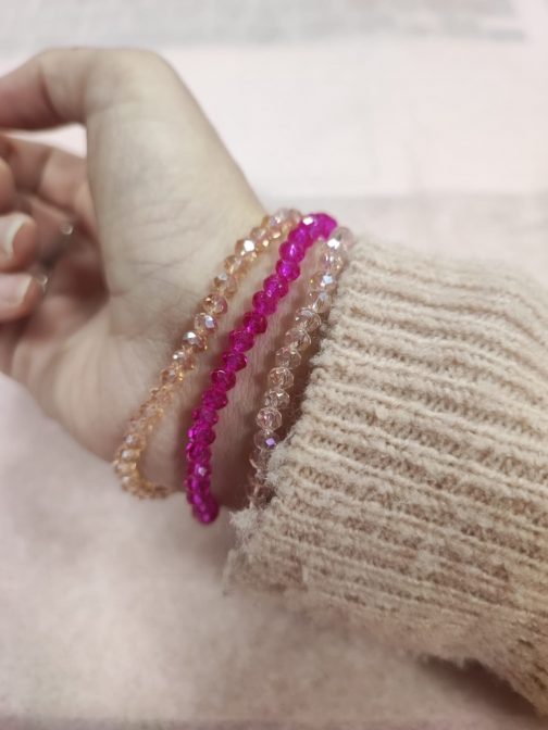 Pulseras brillantes rosas - Imagen 3