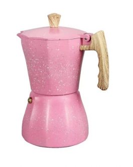 Cafetera italiana rosa marmolada