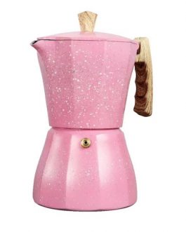 Cafetera italiana rosa marmolada