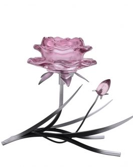 Candelabro cristal Rosa
