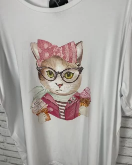 Camiseta Gato gafas