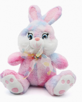 Peluche conejo arcoíris con lazo