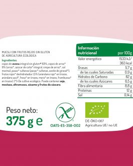 Muesli frutos rojos