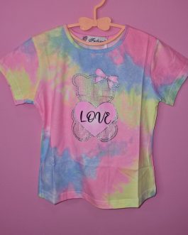 Camiseta niña multicolor love