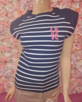 Camiseta rayas azul marino Love
