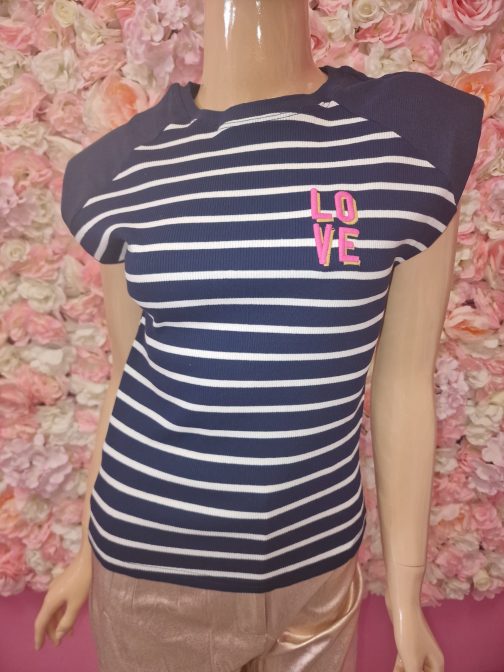 Camiseta rayas azul marino Love