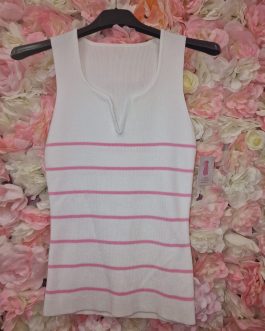 Top tirantes rayas rosas