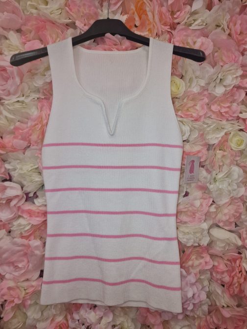 Top tirantes rayas rosas