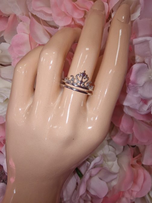 Anillo corona princesa plateado