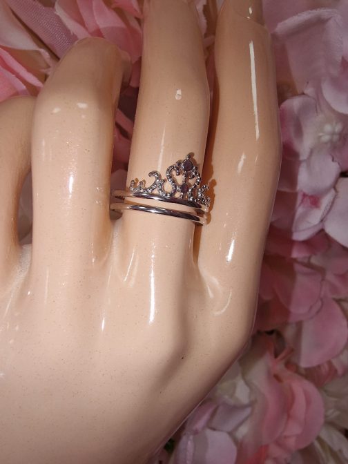 Anillo corona princesa plateado - Image 3