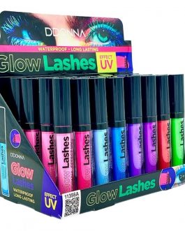 Máscara de pestañas glow efecto UV neón