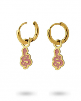 Pendientes víboras rosas