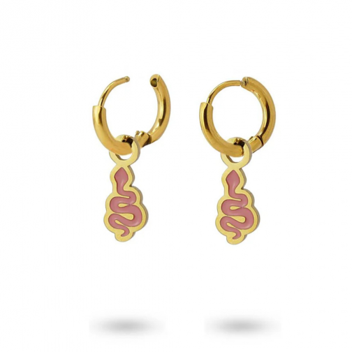 Pendientes víboras rosas
