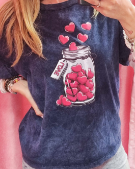Camiseta Tarro de Corazones rosas