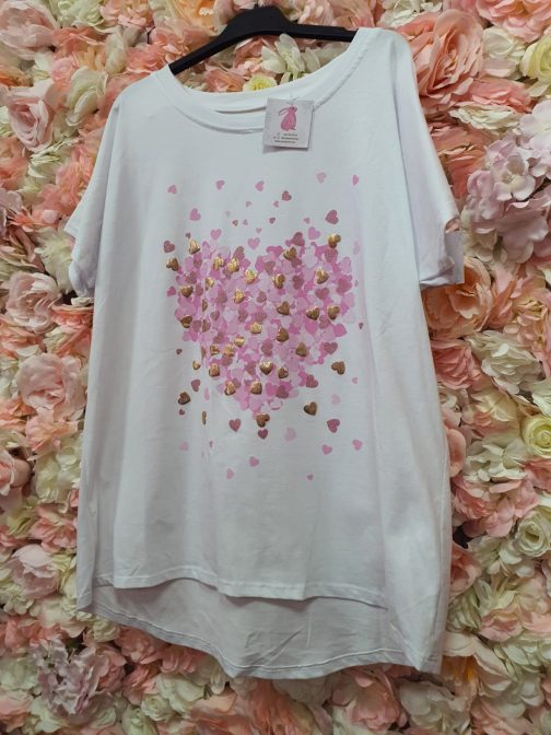 Camiseta corazones dorados y rosas - Image 3