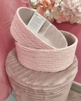 Cesta mimbre rosa ovaladas