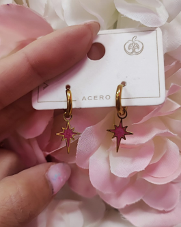 Pendientes destello rosa