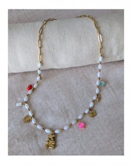 Collar oso con perlas