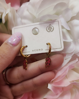 Pendientes Rama rosa