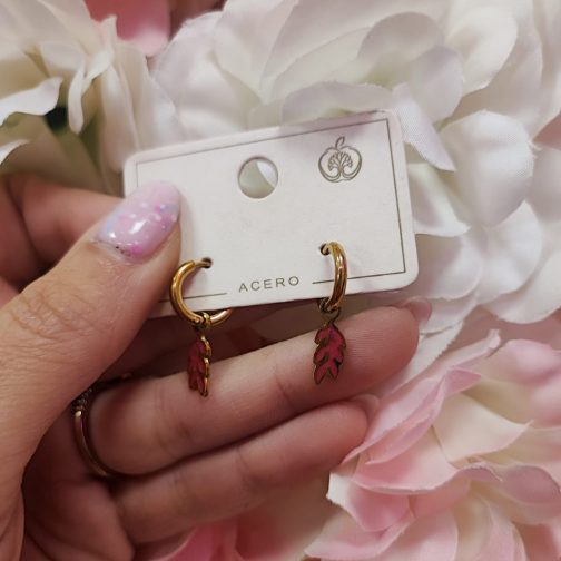 Pendientes Rama rosa