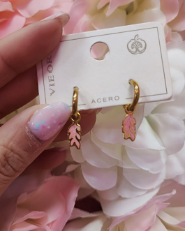 Pendientes Rama rosa