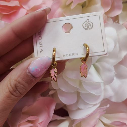 Pendientes Rama rosa - Image 2