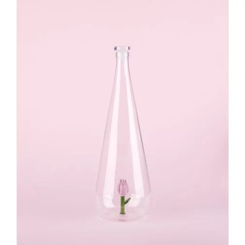 Botella cristal tulipán rosa - Image 3