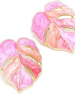Pendientes hojas rosas