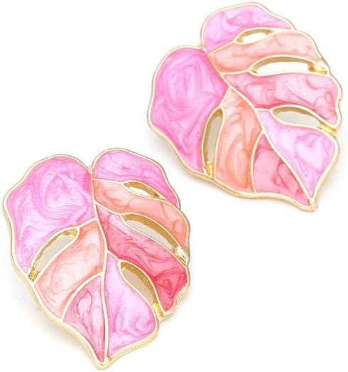 Pendientes hojas rosas