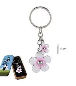 Llavero flores esmaltadas en caja