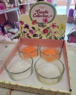 Vela flor en vasito de cristal