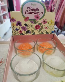 Vela flor en vasito de cristal