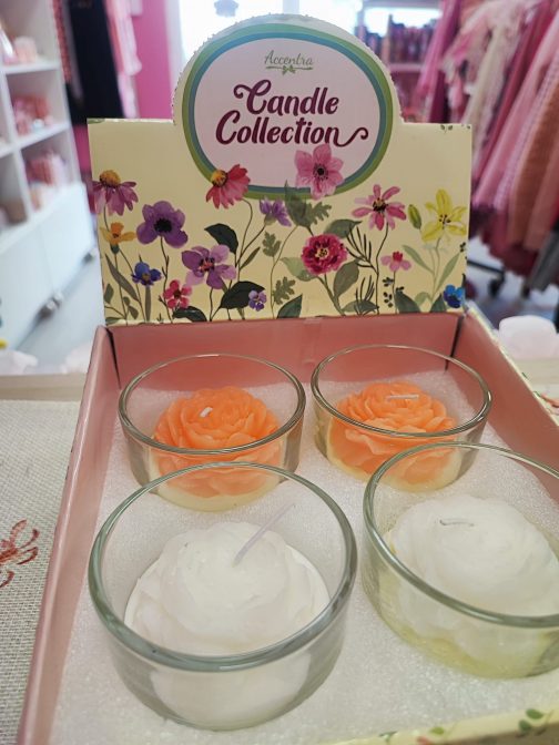 Vela flor en vasito de cristal - Imagen 2