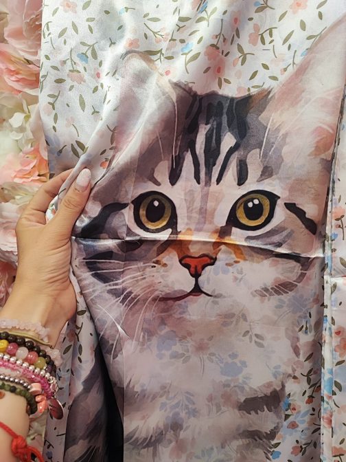 Pañuelo de seda Gato - Imagen 2