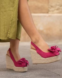 Cuñas fucsia con Flor