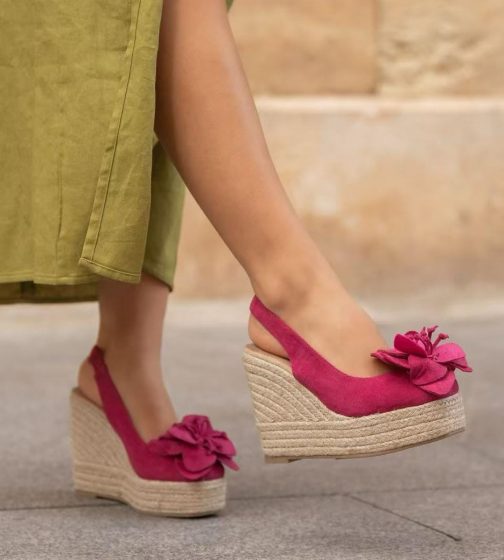 Cuñas fucsia con Flor - Imagen 2