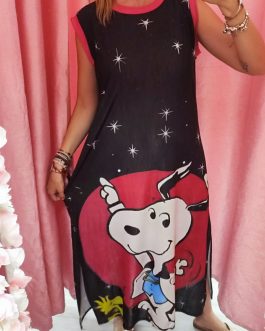 Vestido curvy largo Snoopy