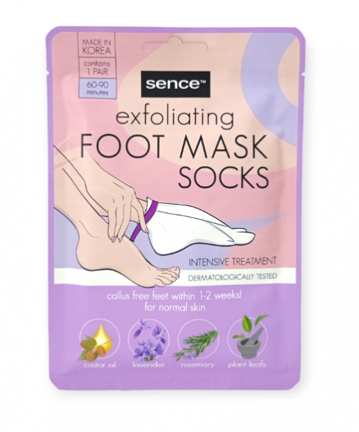 Mascarilla exfoliante para pies Sence