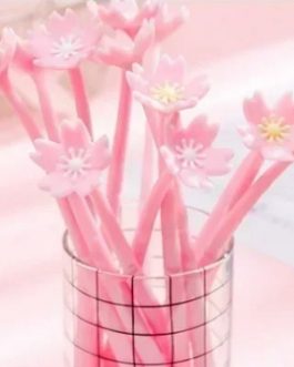 Bolígrafo flor sakura rosa