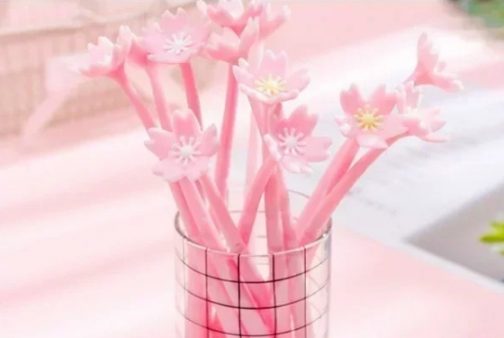 Bolígrafo flor sakura rosa