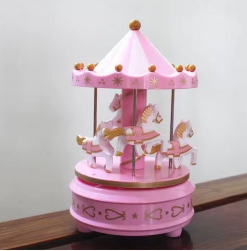 Caja musical Carrusel rosa - Imagen 2