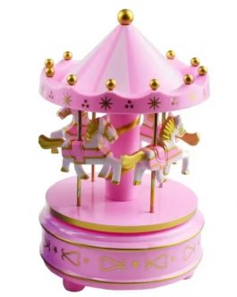 Caja musical Carrusel rosa