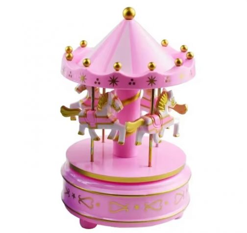 Caja musical Carrusel rosa