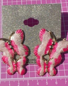 Pendientes mariposas rosas